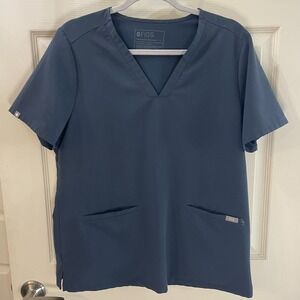Figs Women's Scrubs Top Size L Technical Collection Nurse Medical V Neck